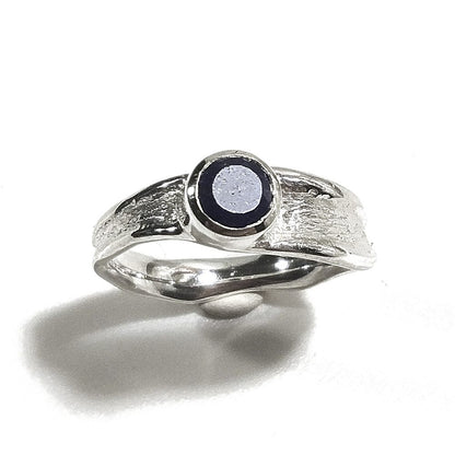 Anello KAMA fascia in argento 925 ANELLO artigianale con pietra | ANELLI artigianali
