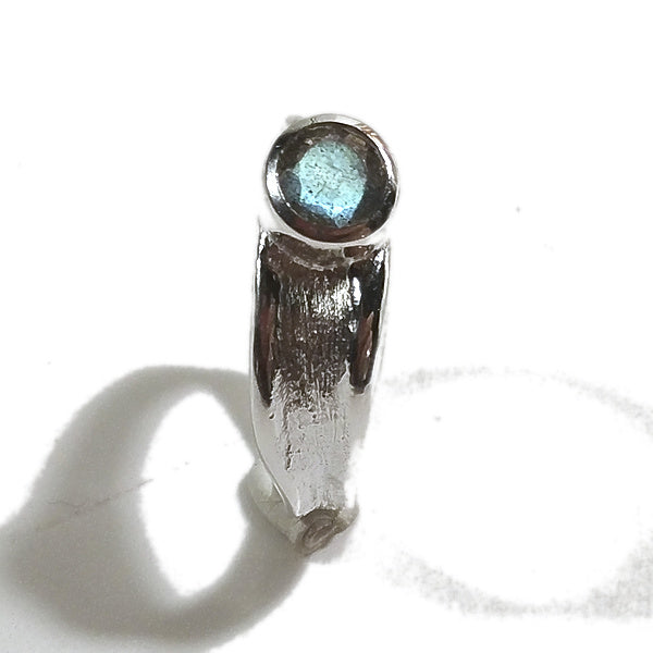 Anello KAMA fascia in argento 925 ANELLO artigianale con pietra | ANELLI artigianali