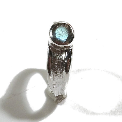 Anello KAMA fascia in argento 925 ANELLO artigianale con pietra | ANELLI artigianali