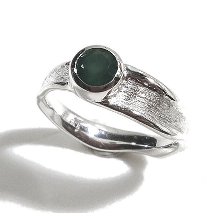 Anello KAMA fascia in argento 925 ANELLO artigianale con pietra | ANELLI artigianali