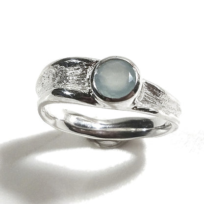 Anello KAMA fascia in argento 925 ANELLO artigianale con pietra | ANELLI artigianali