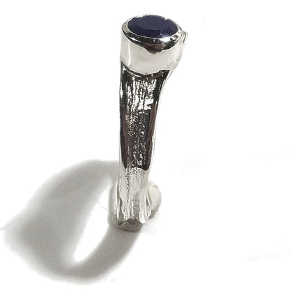 Anello KAMA fascia in argento 925 ANELLO artigianale con pietra | ANELLI artigianali