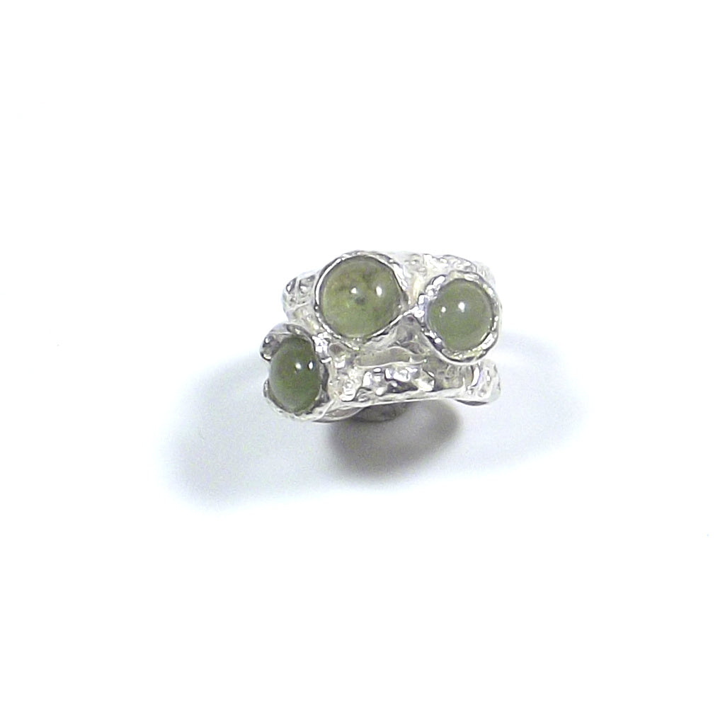 Anello in argento 925 con AVVENTURINA FASCIA | Gioiello contemporaneo – immagine8