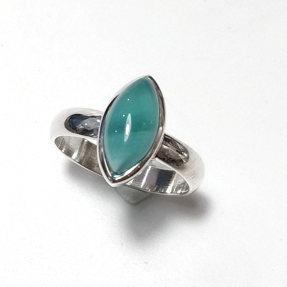 ANELLO artigianale in argento 925 - Acquamarina