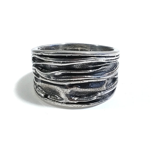 ANELLO fascia artigianale in argento 925 - NAMITA