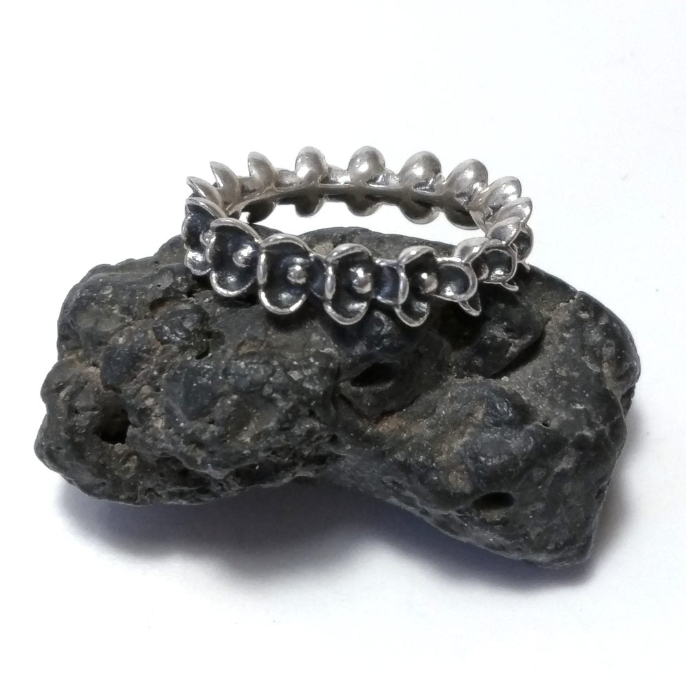 ANELLO artigianale in argento 925 - FIORE – immagine7