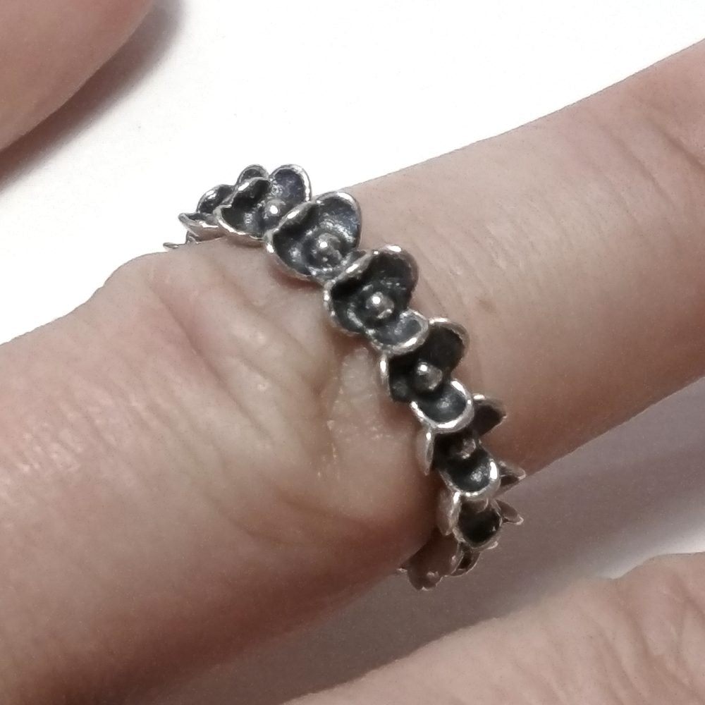ANELLO artigianale in argento 925 - FIORE – immagine5