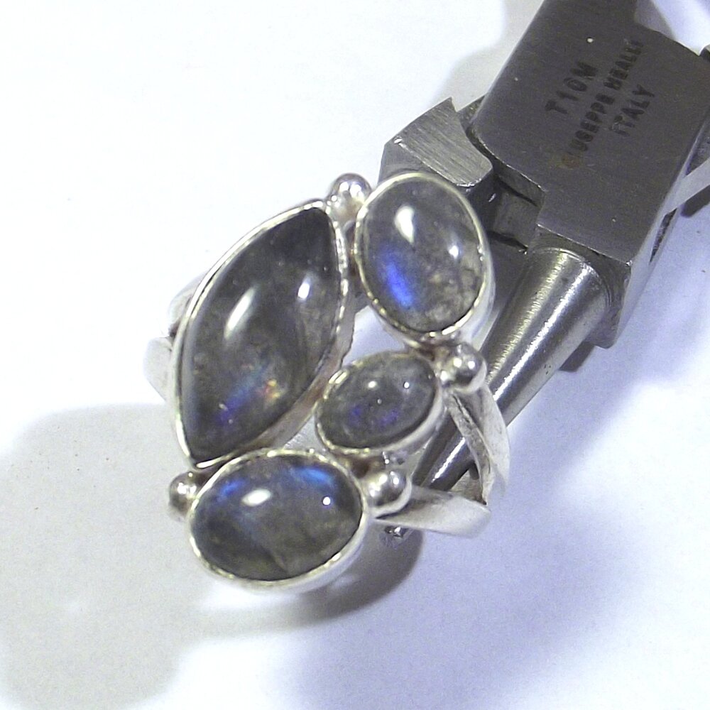 ANELLO argento con Labradorite cabouchon