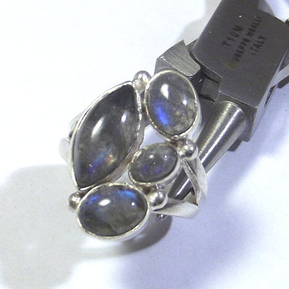 ANELLO argento con Labradorite cabouchon