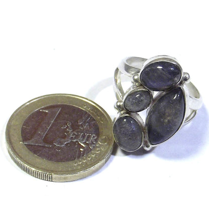 ANELLO argento con Labradorite cabouchon - labradorite