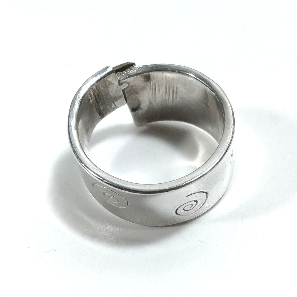 Fascia alta con SPIRALE | ANELLO FASCIA d'argento 925 | Gioielli artigianali