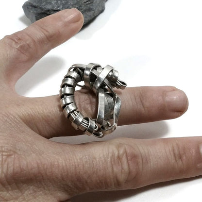 Anello in argento 925 ANELLO artigianale pezzo unico | GIOIELLI IN ARGENTO – immagine4