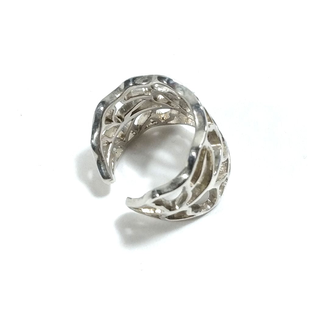 Fascia alta regolabile traforato | ANELLO FASCIA d'argento 925 | Gioielli argento