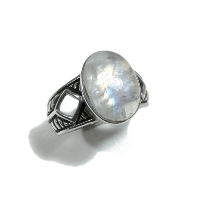 Anello con pietra in argento 925 con Pietra di luna | GIOIELLI IN ARGENTO