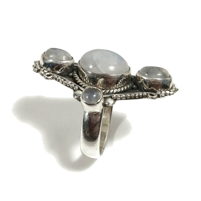 Anello con pietra in argento 925 con Pietra di luna | GIOIELLI IN ARGENTO
