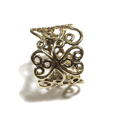 ANELLO Barocco in ottone con pietra – fascia alta