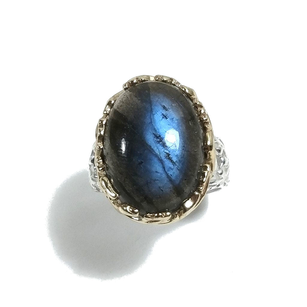Fascia floreale con LABRADORITE in argento 925 | Gioielli barocchi in argento