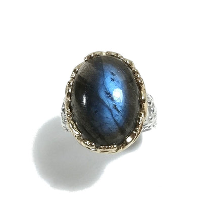 Fascia floreale con LABRADORITE in argento 925 | Gioielli barocchi in argento