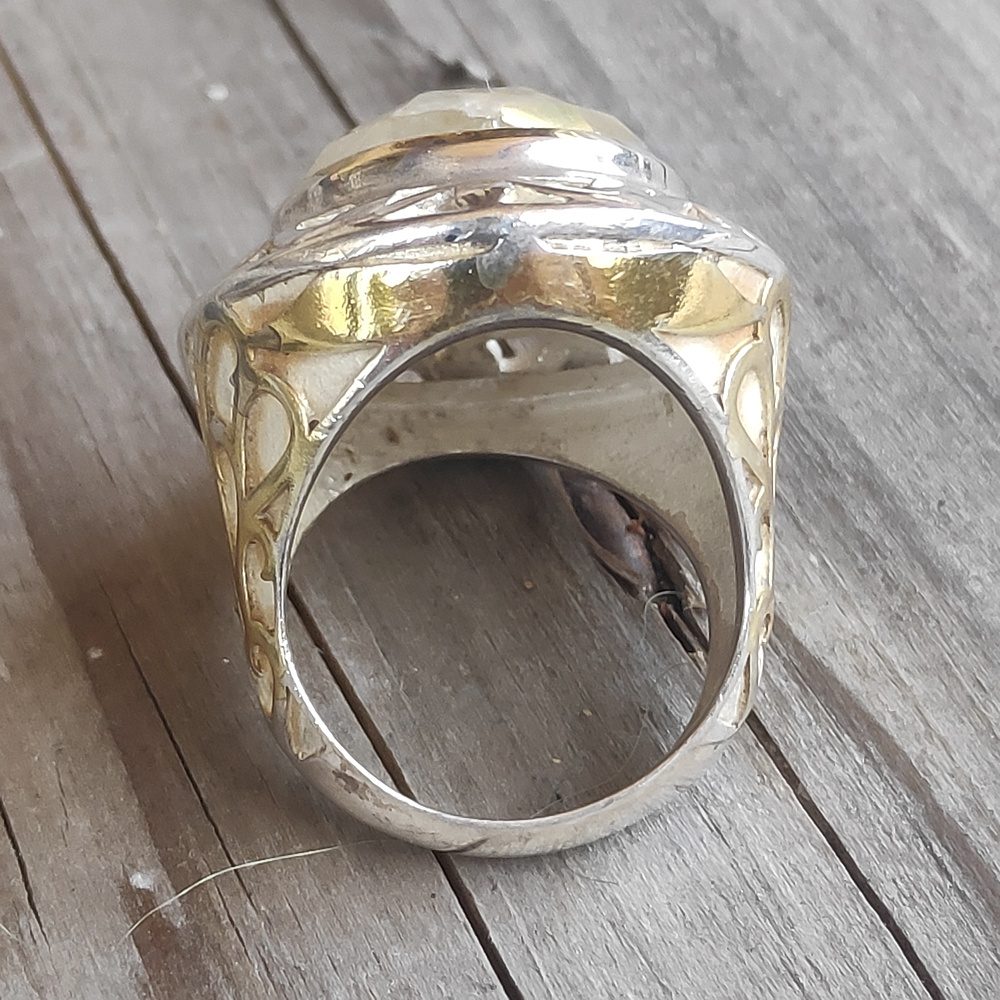 ANELLO barocco in argento 925 Quarzo rutilato | GIOIELLI IN ARGENTO
