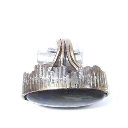 Anello LABRADORITE ovale bronzo e argento - bronzeage1968 – immagine2