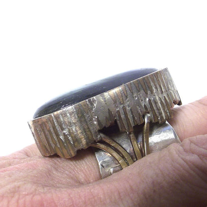Anello LABRADORITE ovale bronzo e argento - bronzeage1968 – immagine6
