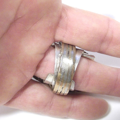 Anello LABRADORITE ovale bronzo e argento - bronzeage1968 – immagine5