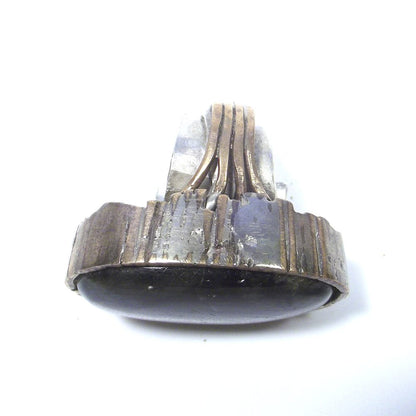 Anello LABRADORITE ovale bronzo e argento - bronzeage1968 – immagine3