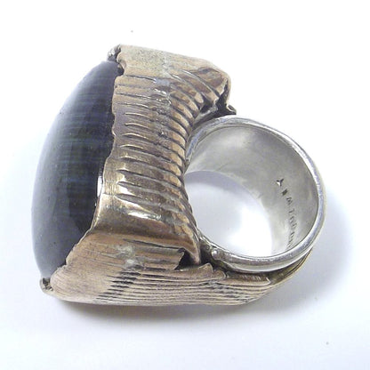 Anello LABRADORITE bronzo e argento - bronzeage1968 – immagine3