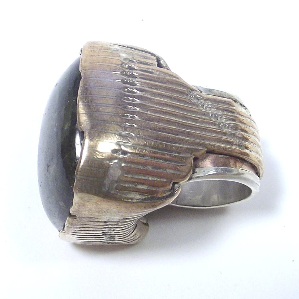 Anello LABRADORITE bronzo e argento - bronzeage1968 – immagine4