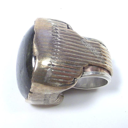 Anello LABRADORITE bronzo e argento - bronzeage1968 – immagine4