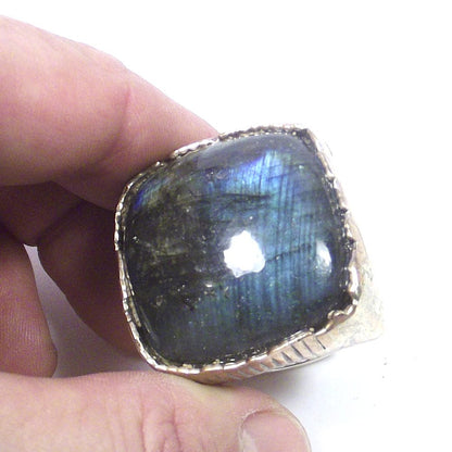 Anello LABRADORITE bronzo e argento - bronzeage1968 – immagine10