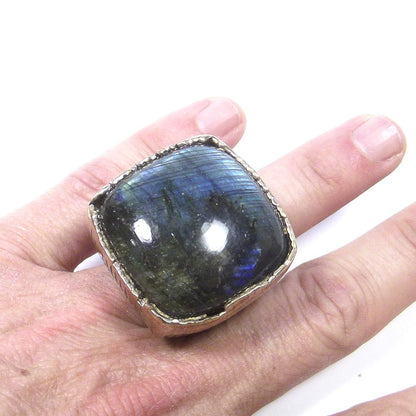 Anello LABRADORITE bronzo e argento - bronzeage1968 – immagine11