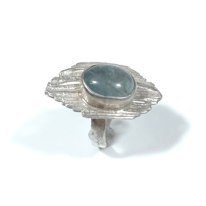 Anello con pietra in argento 925 ANELLO artigianale Acquamarina | GIOIELLI IN ARGENTO