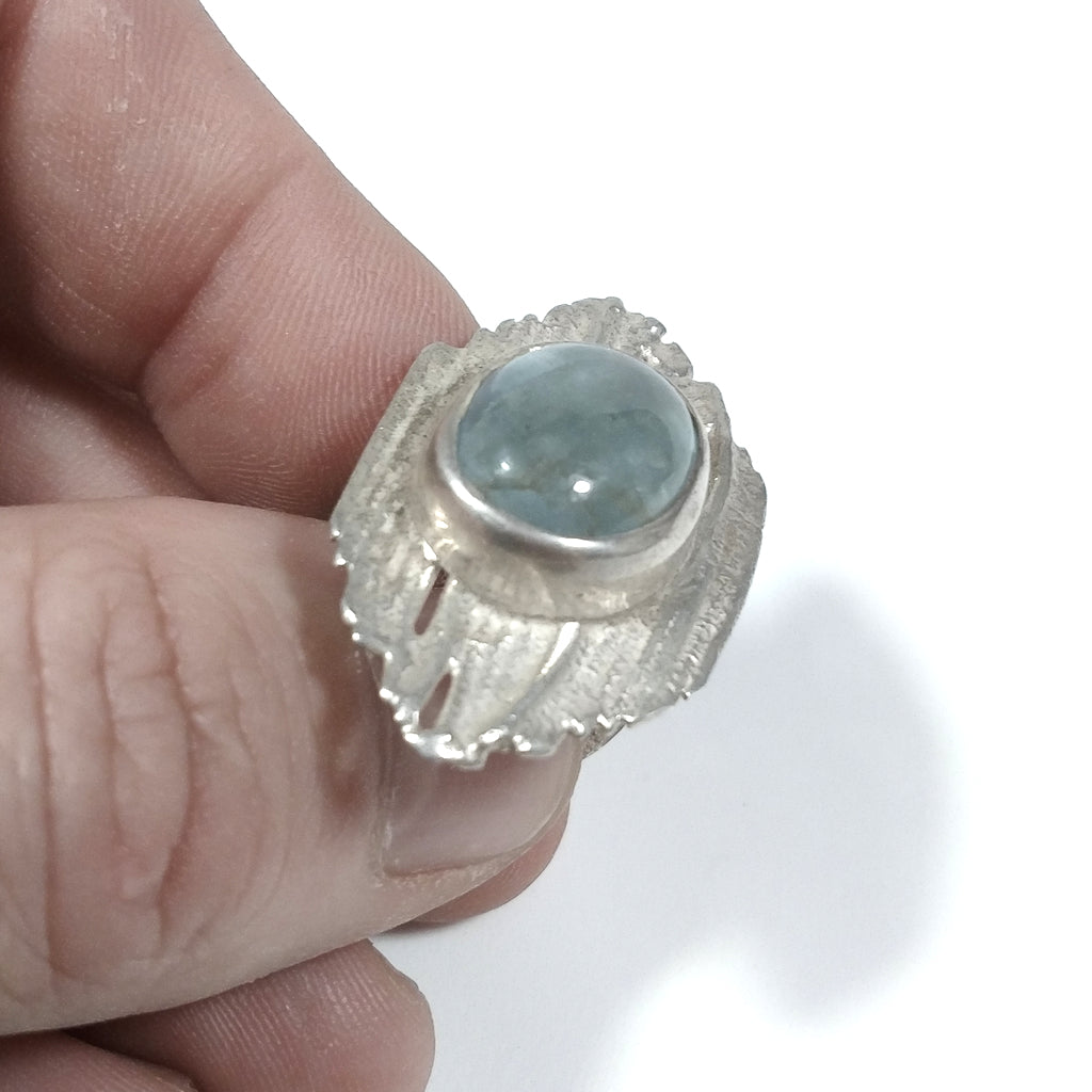 Anello con pietra in argento 925 ANELLO artigianale Acquamarina