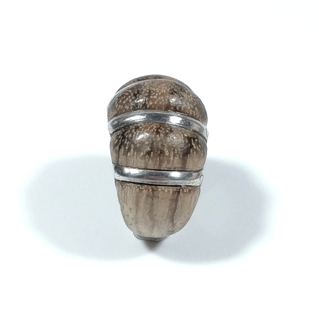 Anello etnico in argento 925 e legno - SAWARDE – inserti in argento