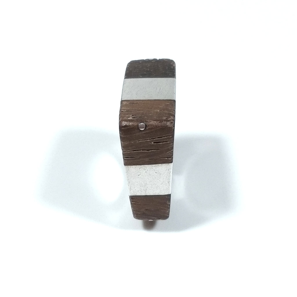 ANELLO artigianale in argento 925 ANELLO artigianale Legno mogano | GIOIELLI IN ARGENTO