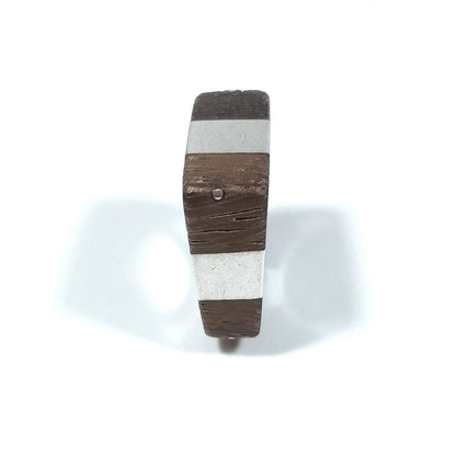 ANELLO artigianale in argento 925 ANELLO artigianale Legno mogano | GIOIELLI IN ARGENTO