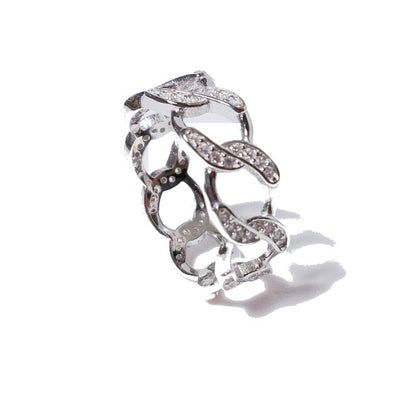 ANELLO  ELEGANCE zircone - groumette argento - anello catena
