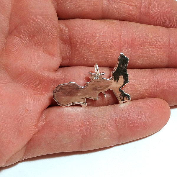 Ciondolo Isola d'Elba in argento 925 grande - Elba a porter