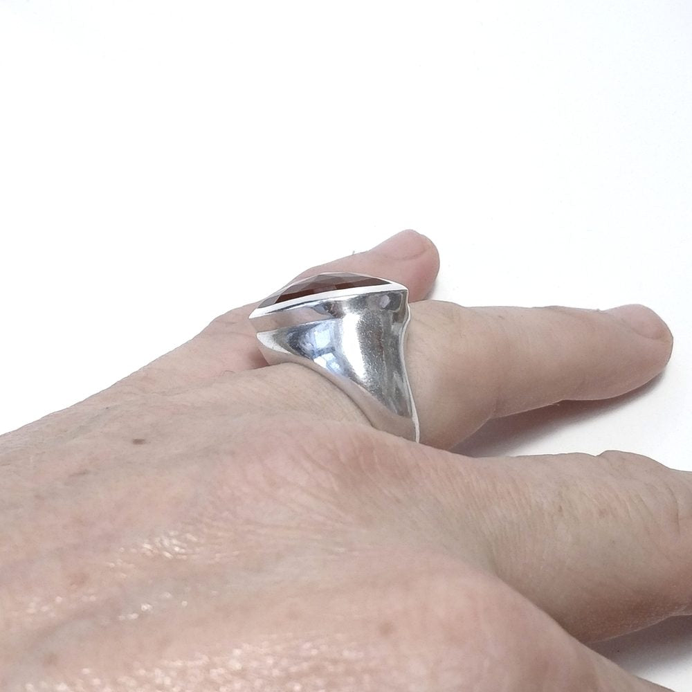 Anello con pietra in argento 925 con Corniola | GIOIELLI IN ARGENTO