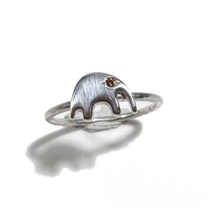 Anello sovrapponibile argento con pietra e ELEFANTE stilizzato – immagine7