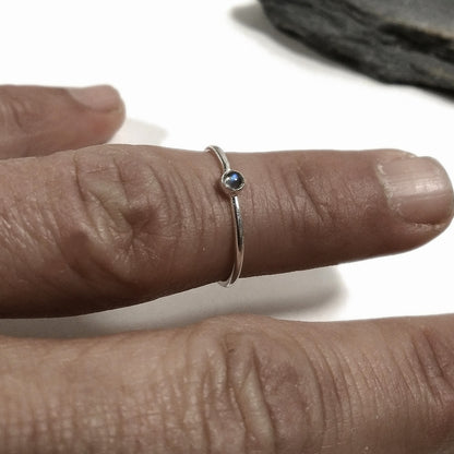 Anello sovrapponibile in argento 925 con pietra | Minimal Le LUCCIOLE