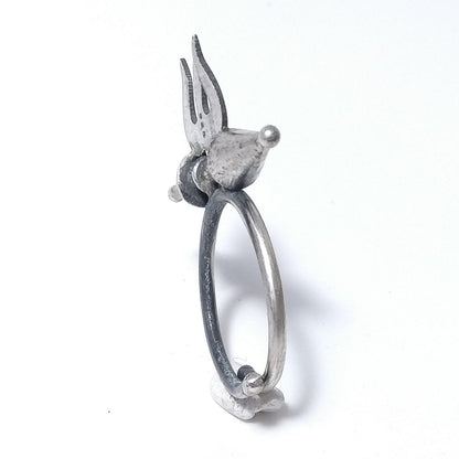 ETNICO | Anello in argento 925 TRIDENTE di Shiva - GIOIELLI