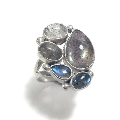 Anello con pietra in argento 925 con Labradorite – immagine1