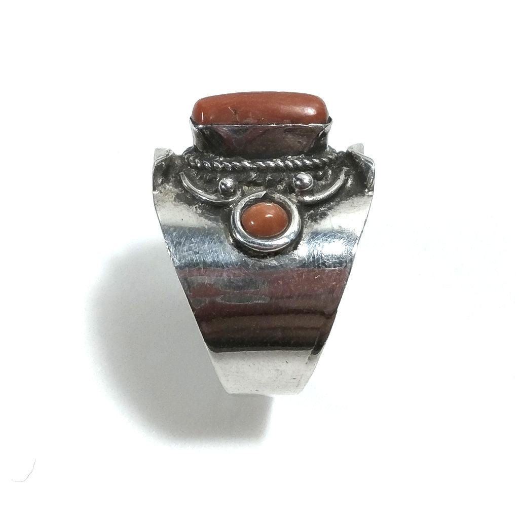 ANELLO ETNICO ANELLO artigianale Corallo argento 925 | GIOIELLI ETNICI