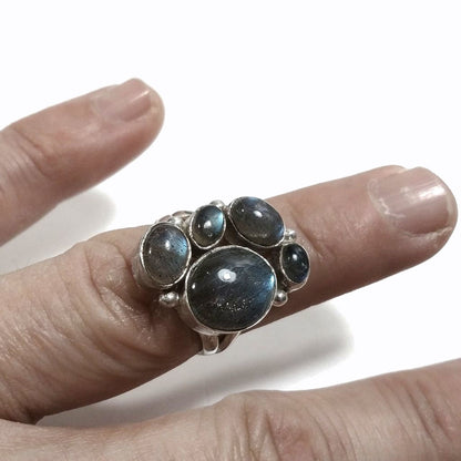 Anello con pietra in argento 925 con Labradorite | GIOIELLI IN ARGENTO