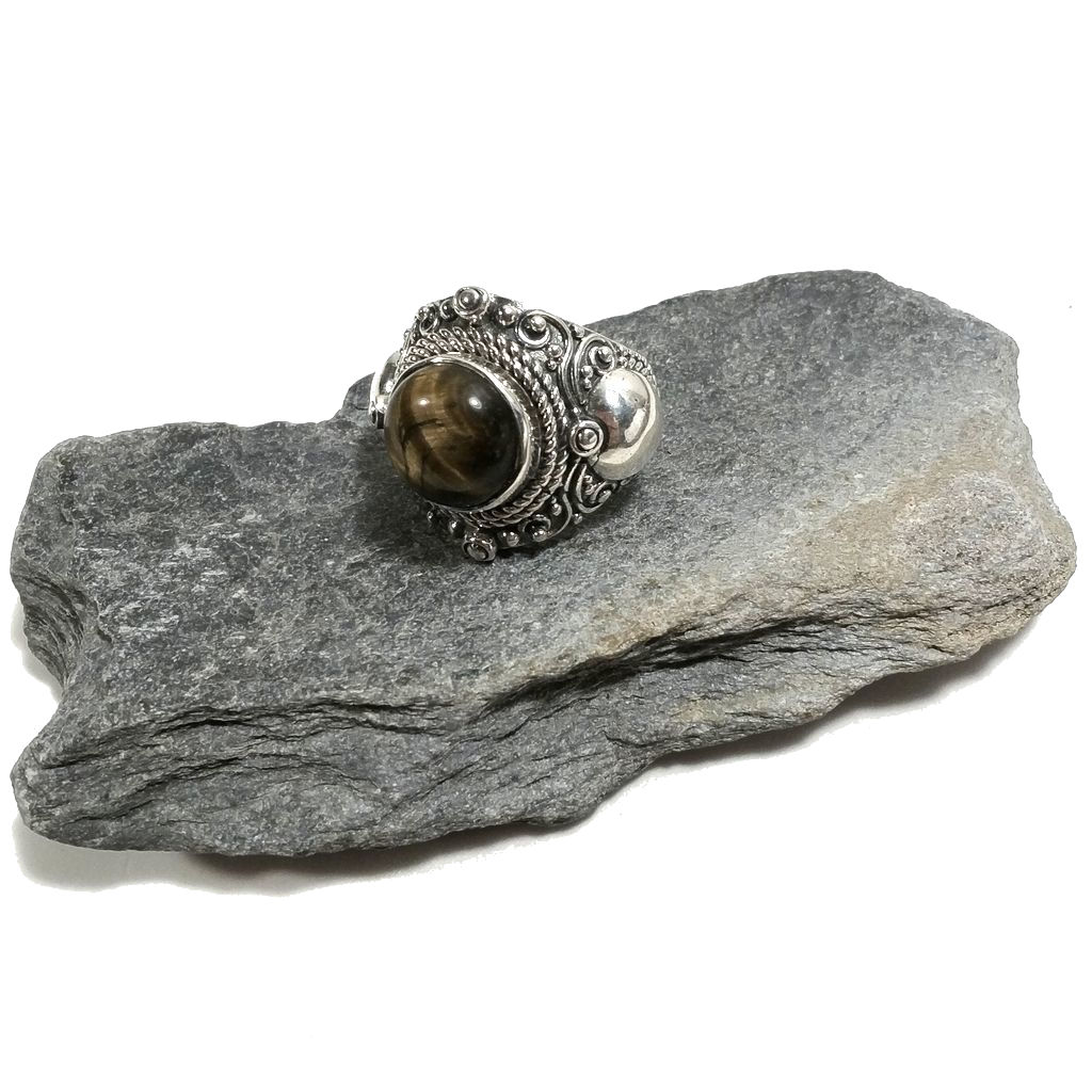 Anello con pietra in argento 925 con Occhio di Tigre | GIOIELLI IN ARGENTO