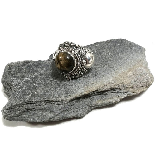 Anello con pietra in argento 925 con Occhio di Tigre | GIOIELLI IN ARGENTO