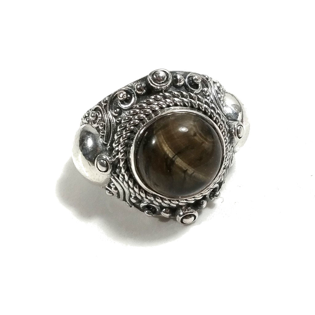 Anello con pietra in argento 925 con Occhio di Tigre | GIOIELLI IN ARGENTO