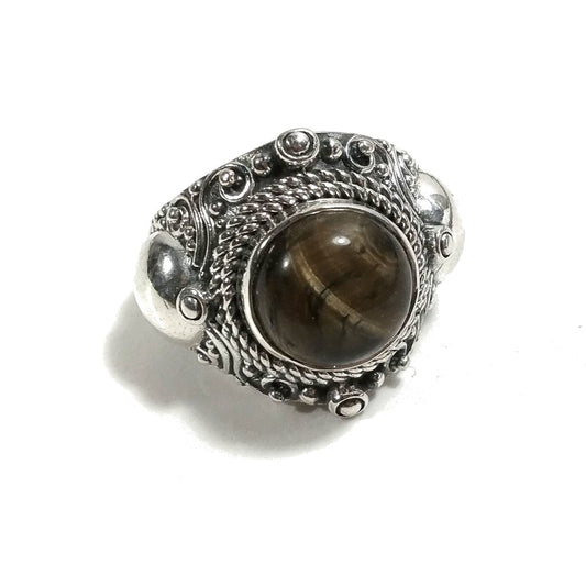 Anello con pietra in argento 925 con Occhio di Tigre | GIOIELLI IN ARGENTO